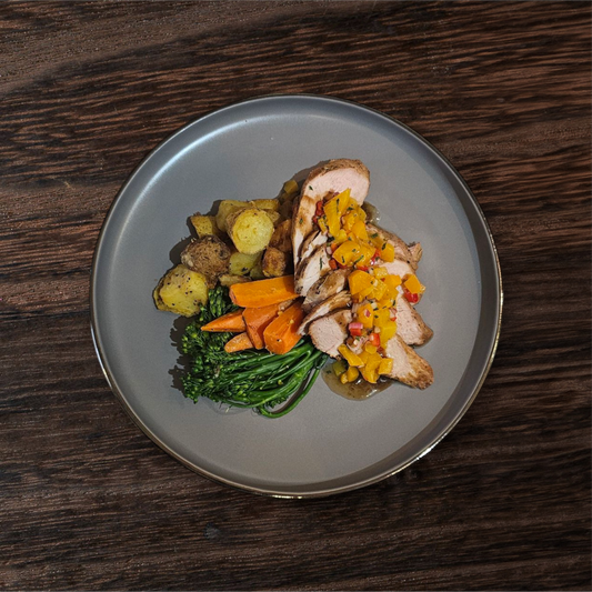 Roast Pork Tenderloin with Peach Salsa